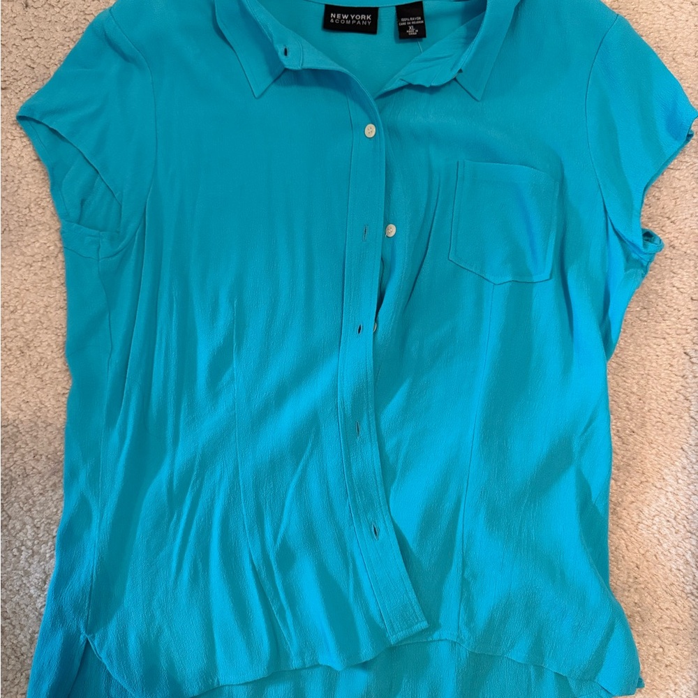 New York & Company Women's Blue Top